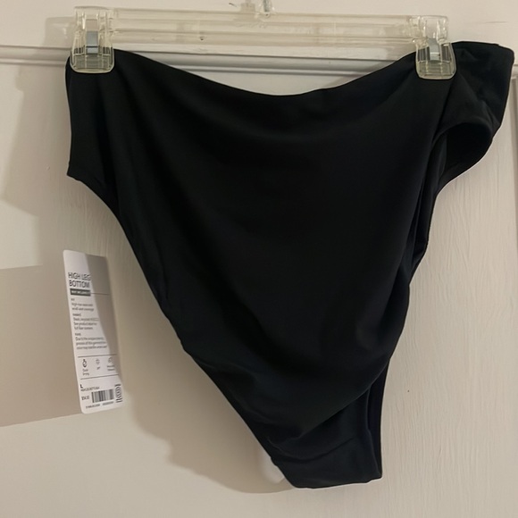 NWT Athleta High Leg Bikini Bottom in Black | Size Large - Picture 7 of 7